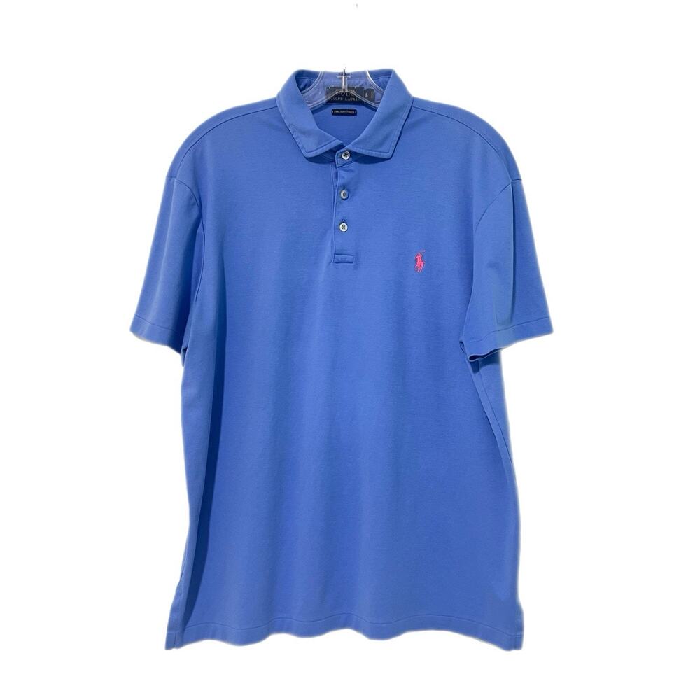 Polo Ralph Lauren Polo Shirt Men's XL Blue Pima Soft Short Sleeve 100% Cotton